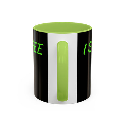 Funny Coffee Mug - "Dear It's Coffee Time" Neon Green Accent Mug (11/15oz)