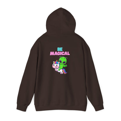 Magical Alien Riding Unicorn Hoodie — Cute Pastel Space Fantasy Sweatshirt