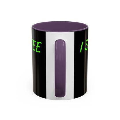 Funny Coffee Mug - "Dear It's Coffee Time" Neon Green Accent Mug (11/15oz)