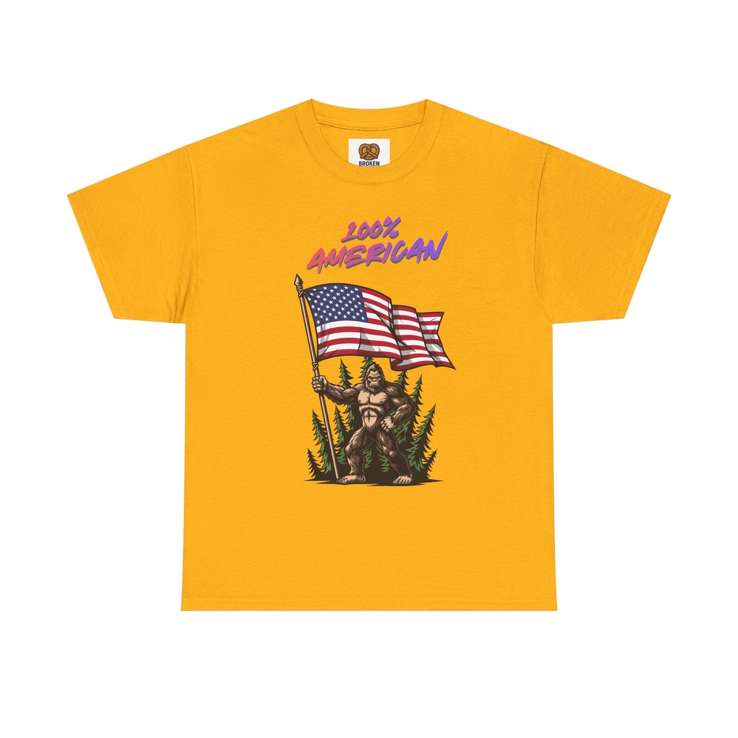 100% American T-Shirt — Retro Patriotic Flag Graphic Tee