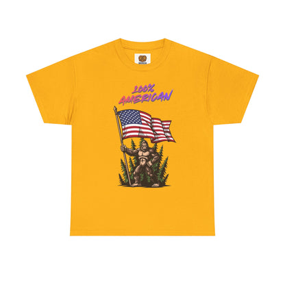 100% American T-Shirt — Retro Patriotic Flag Graphic Tee