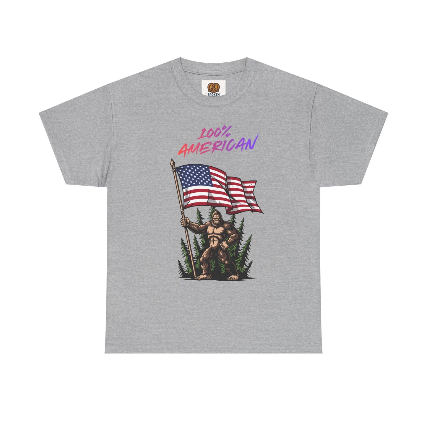 100% American T-Shirt — Retro Patriotic Flag Graphic Tee