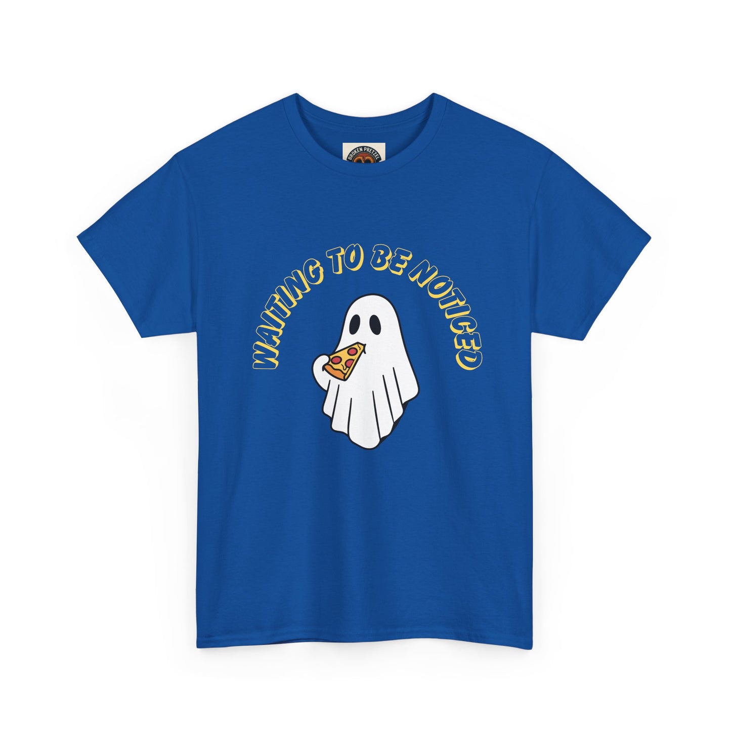 Ghost Holding Pizza "Waiting to Be Noticed" T‑Shirt