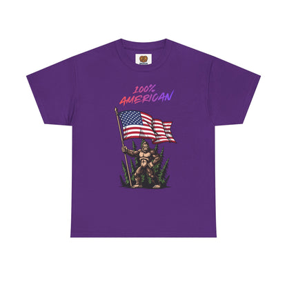 100% American T-Shirt — Retro Patriotic Flag Graphic Tee