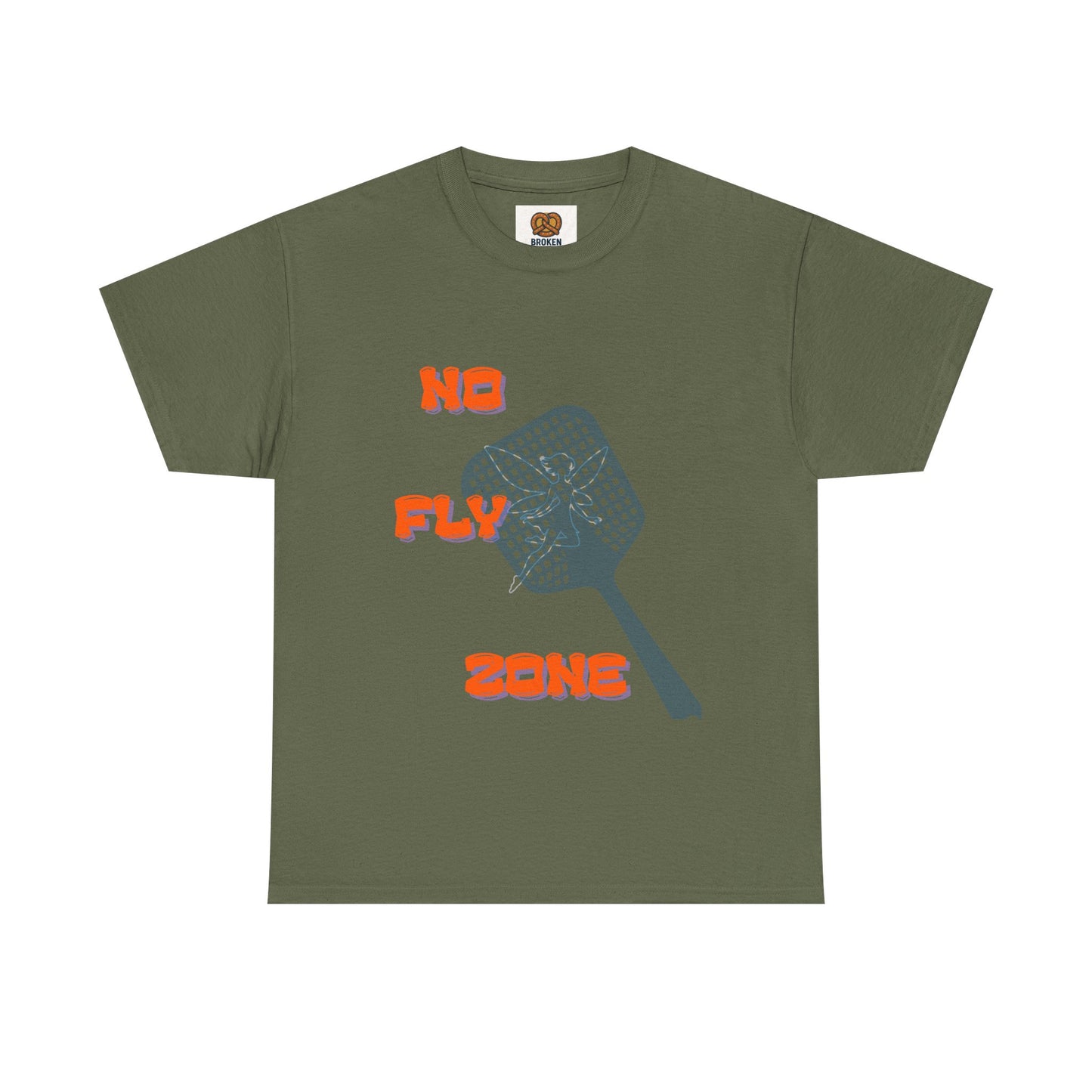 No Fly Zone T‑Shirt — Retro Mosquito Swatter Graphic Tee