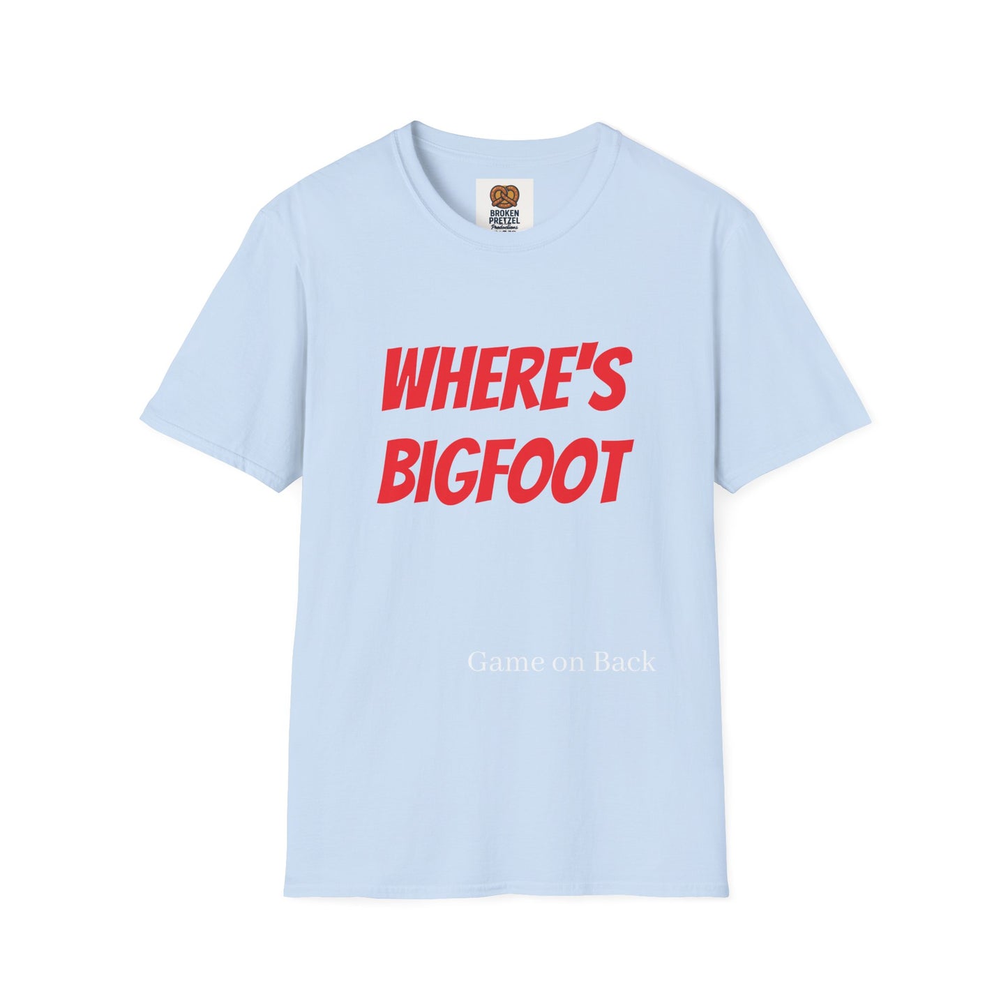 Where's Bigfoot T-Shirt — Hidden Monster Graphic Tee with Game on Back