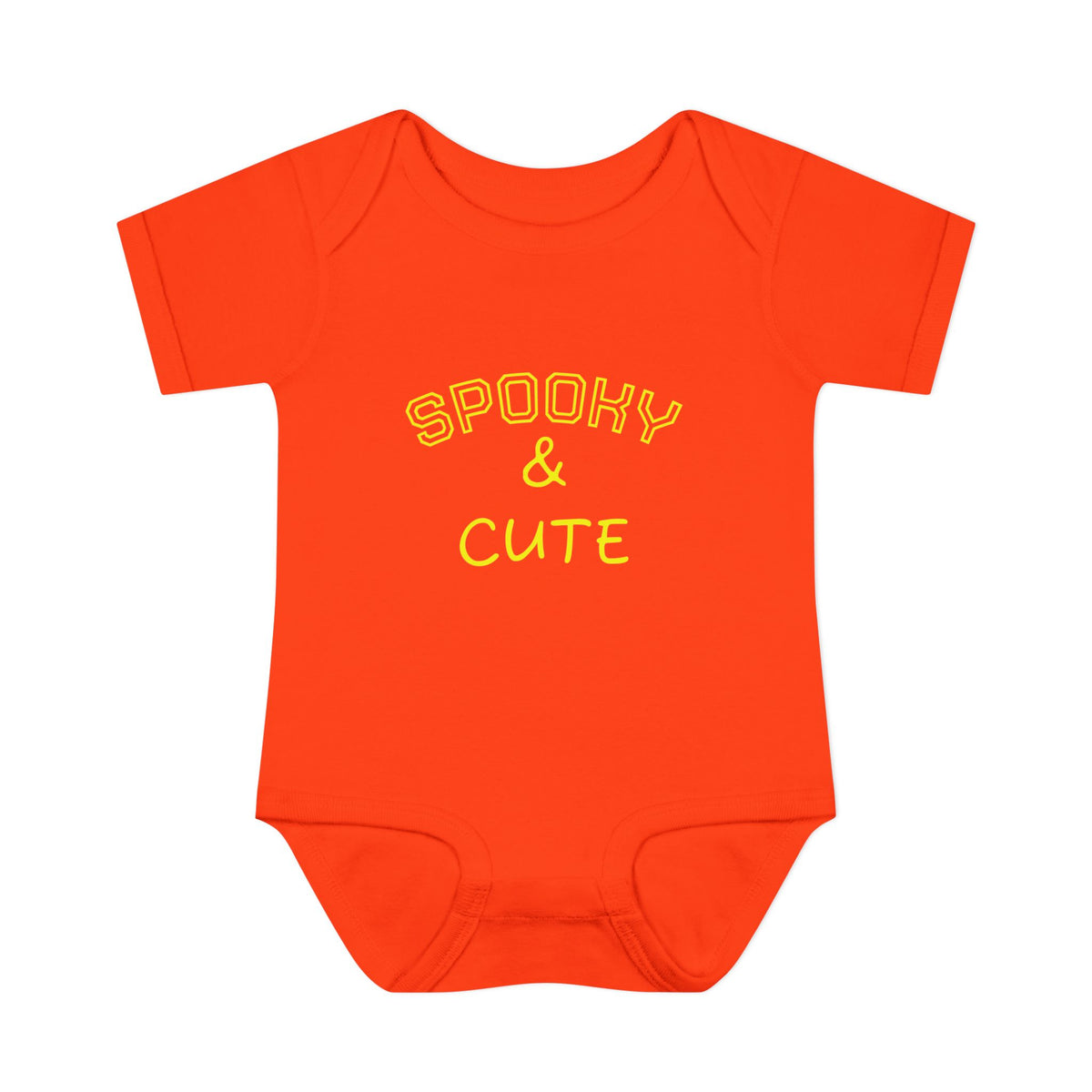Infant Bodysuit - "Spooky & Cute" Halloween Baby Onesie (Orange)