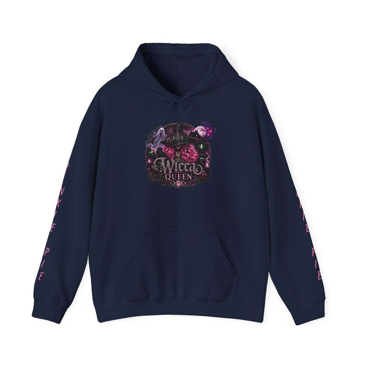 Wicca Queen Hoodie - Gothic Witchy Sweatshirt with Floral Skull Design