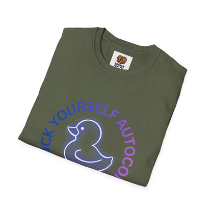 Duck Rubber Duck Graphic Tee — "Go Duck Yourself Autocorrect" Funny Pastel T-Shirt