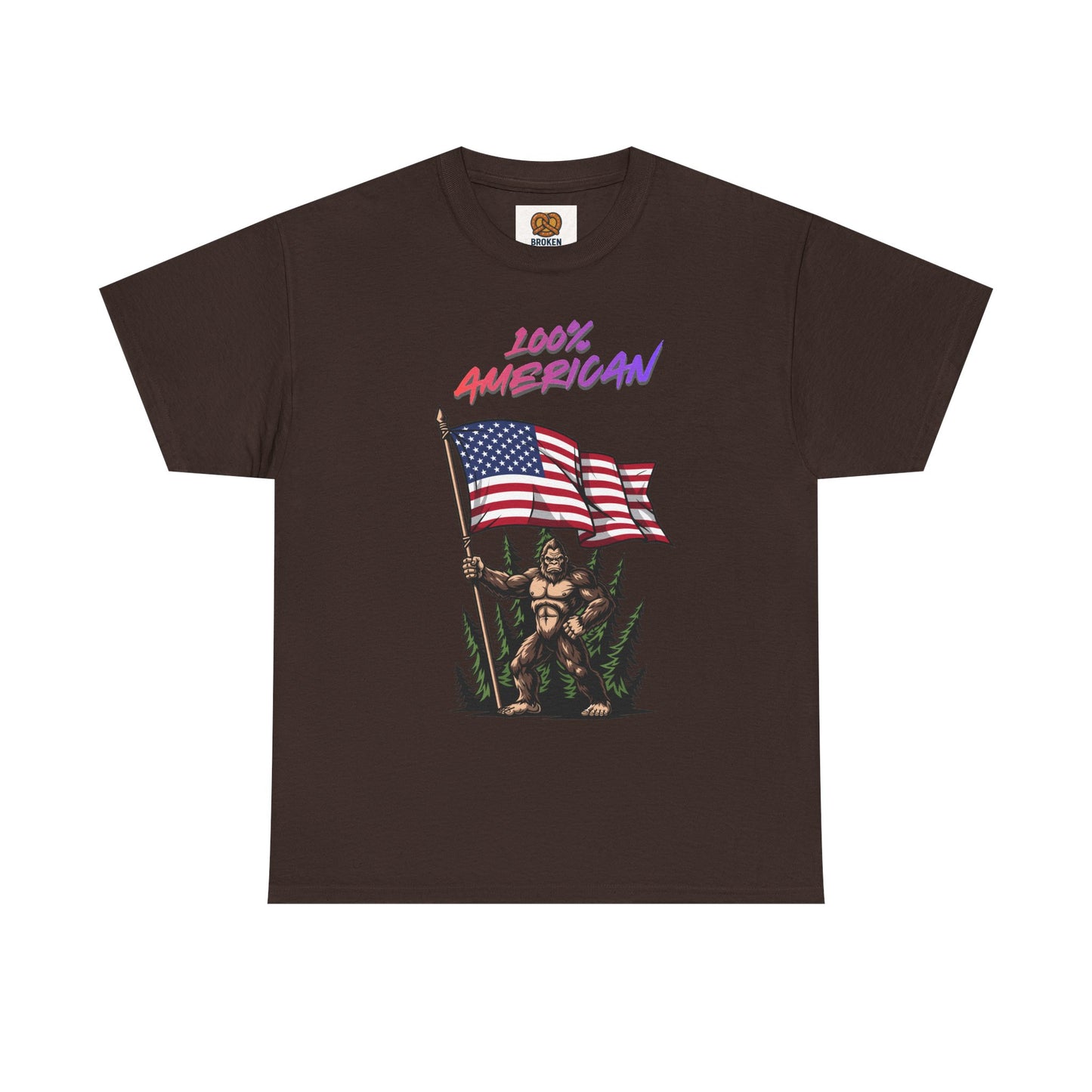 100% American T-Shirt — Retro Patriotic Flag Graphic Tee