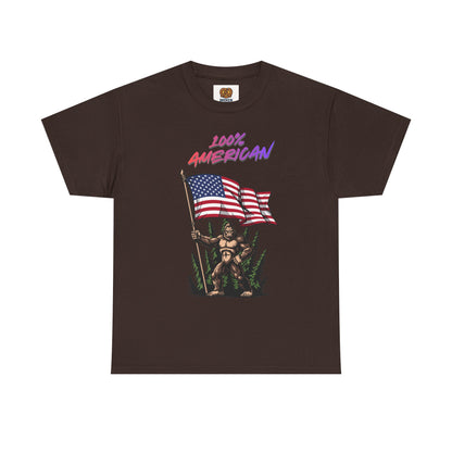 100% American T-Shirt — Retro Patriotic Flag Graphic Tee