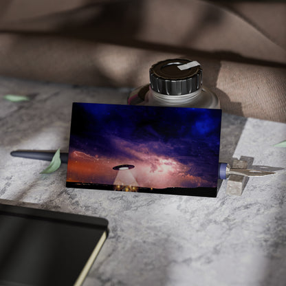 UFO Nightscape Business Cards — Alien Abduction Scenic Cards