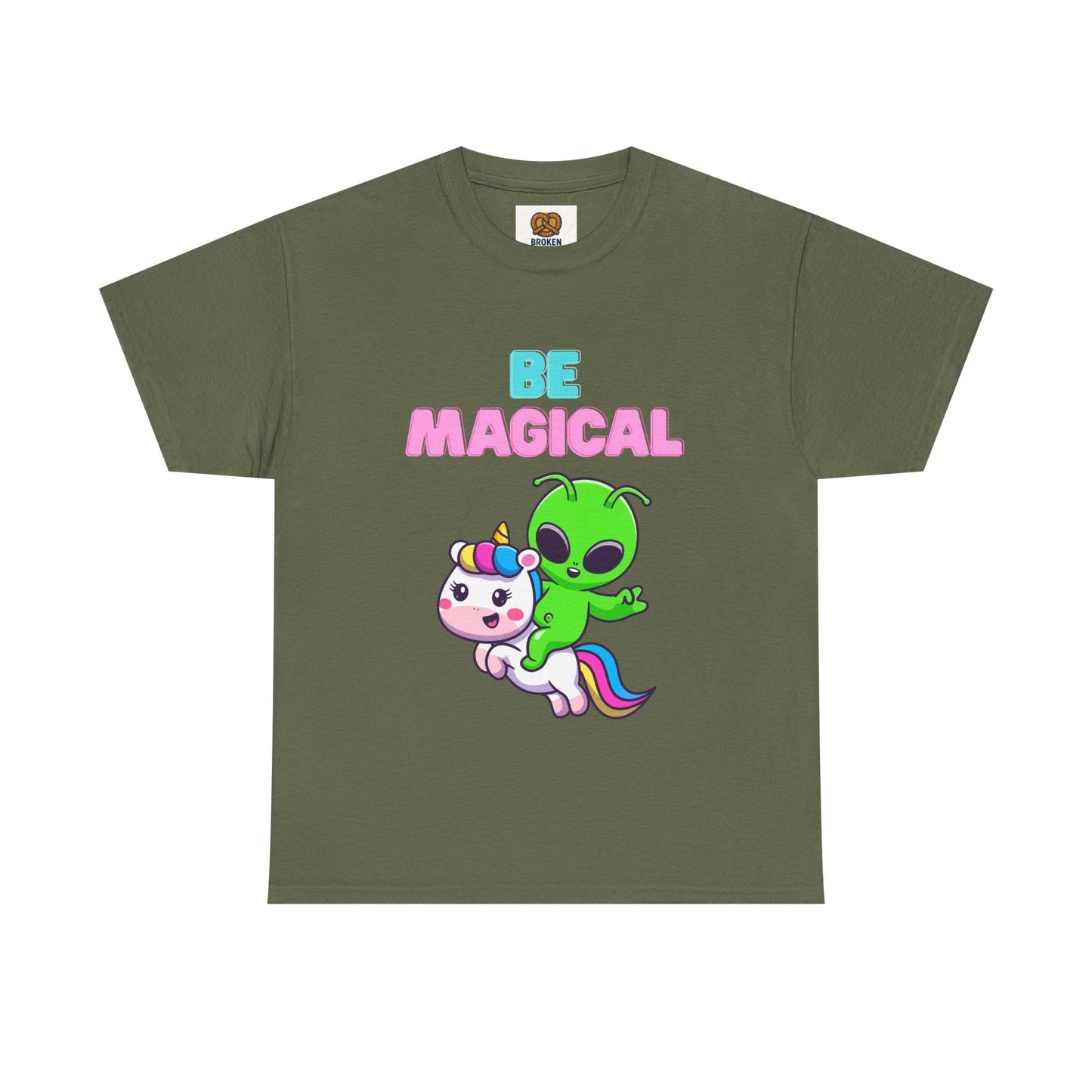 Be Magical Alien Riding Unicorn T-Shirt — Cute Kawaii Graphic Tee