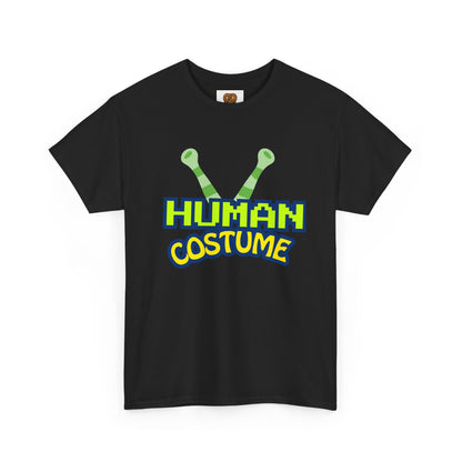 Alien Antenna "Human Costume" T‑Shirt — Funny Sci‑Fi Halloween Tee