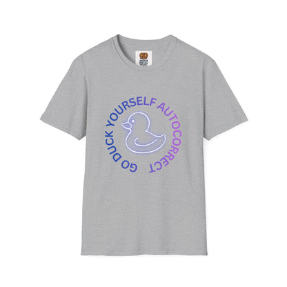 Duck Rubber Duck Graphic Tee — "Go Duck Yourself Autocorrect" Funny Pastel T-Shirt