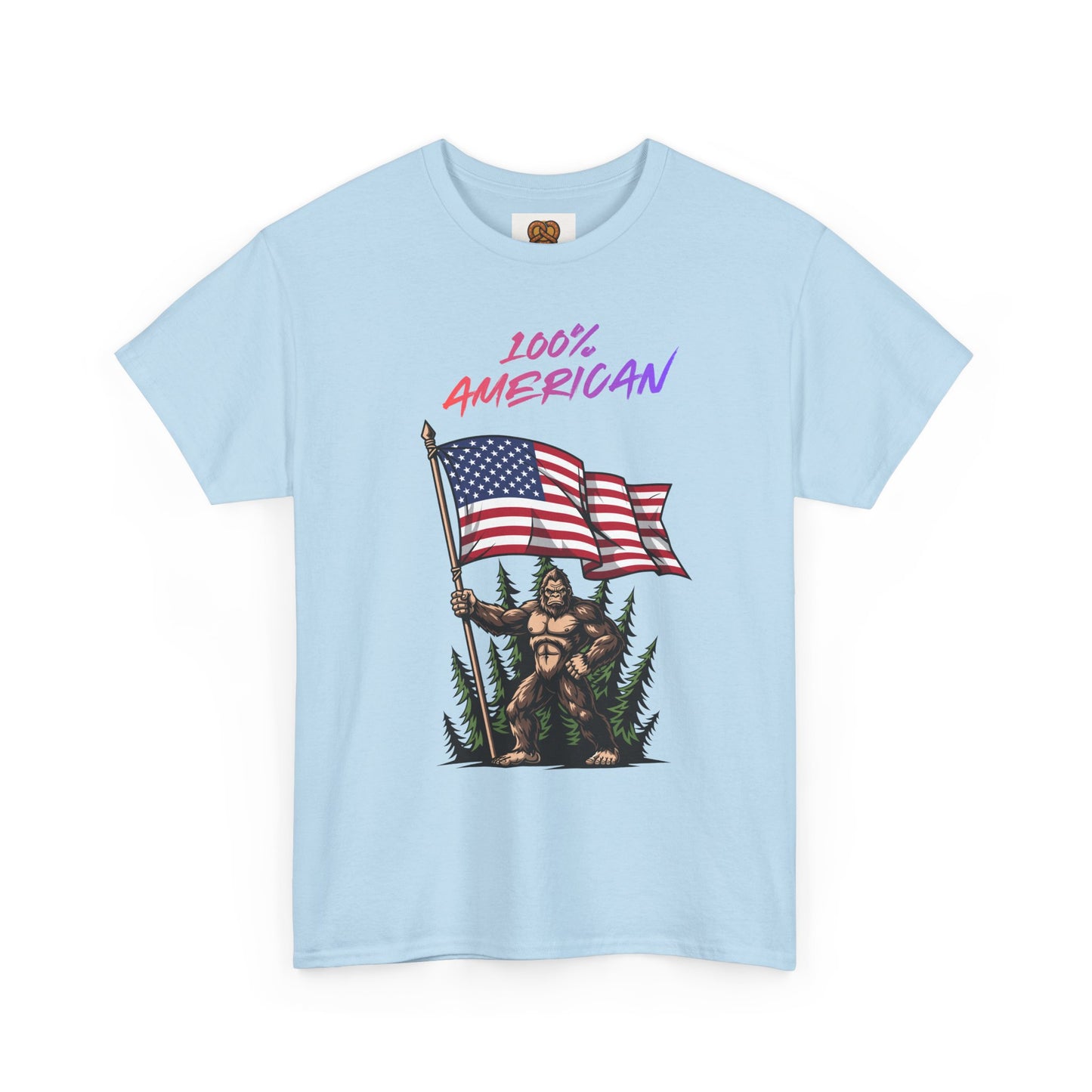 100% American T-Shirt — Retro Patriotic Flag Graphic Tee