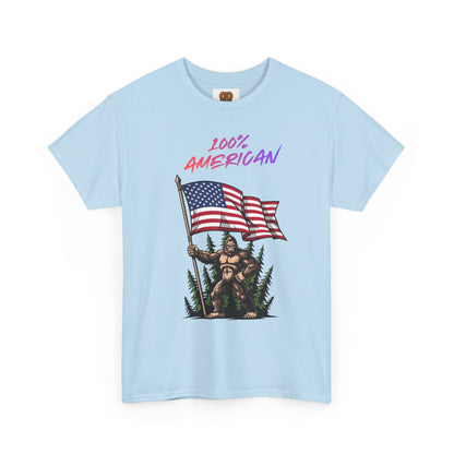 100% American T-Shirt — Retro Patriotic Flag Graphic Tee
