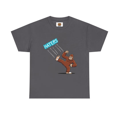 Bigfoot Kicking Haters Tee — Funny Sasquatch Graphic T-Shirt