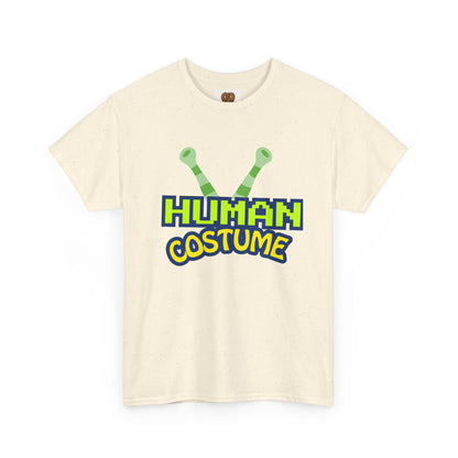 Alien Antenna "Human Costume" T‑Shirt — Funny Sci‑Fi Halloween Tee