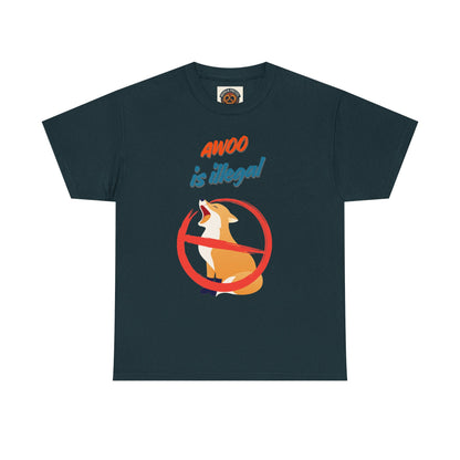 Graphic Tee — "Awoo Is Illegal" Corgi Protest Shirt