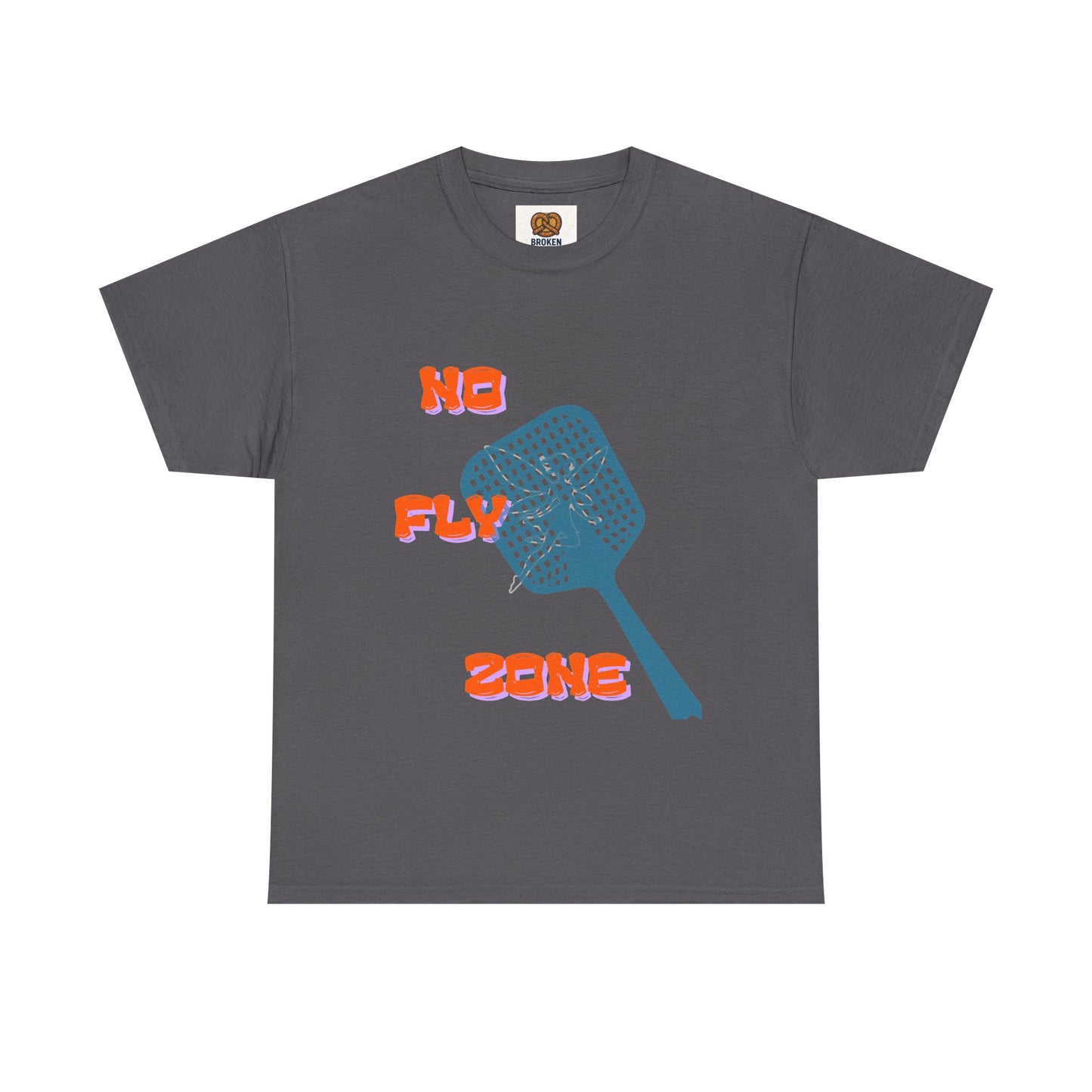 No Fly Zone T‑Shirt — Retro Mosquito Swatter Graphic Tee