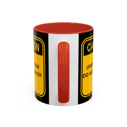 Coffee Mug — “Caution: Unknown Tism Do Not Approach” Yellow Warning Design (11/15oz)