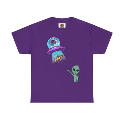 Alien Abduction Pizza T‑Shirt — Funny UFO Graphic Tee