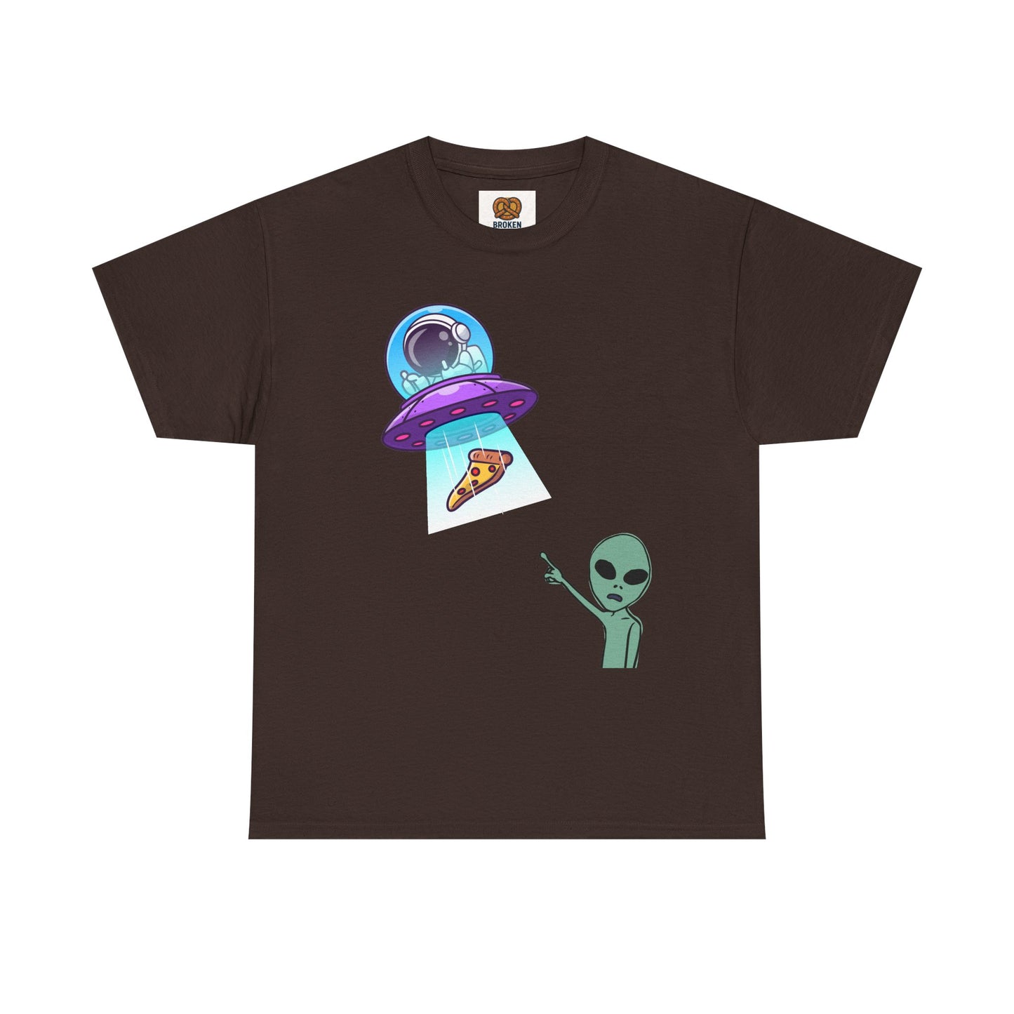 Alien Abduction Pizza T‑Shirt — Funny UFO Graphic Tee