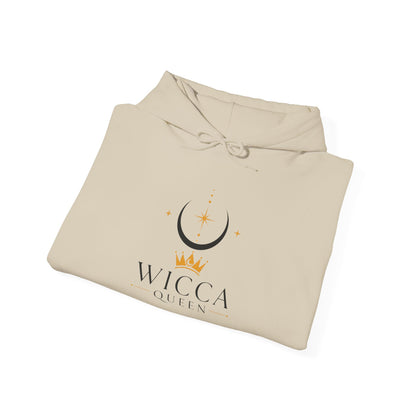 Witchy Cat Hoodie — 'Wicca Queen' Crescent Moon & Black Cat Spiritual Pullover