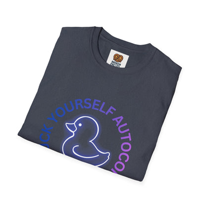 Duck Rubber Duck Graphic Tee — "Go Duck Yourself Autocorrect" Funny Pastel T-Shirt