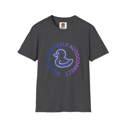 Duck Rubber Duck Graphic Tee — "Go Duck Yourself Autocorrect" Funny Pastel T-Shirt