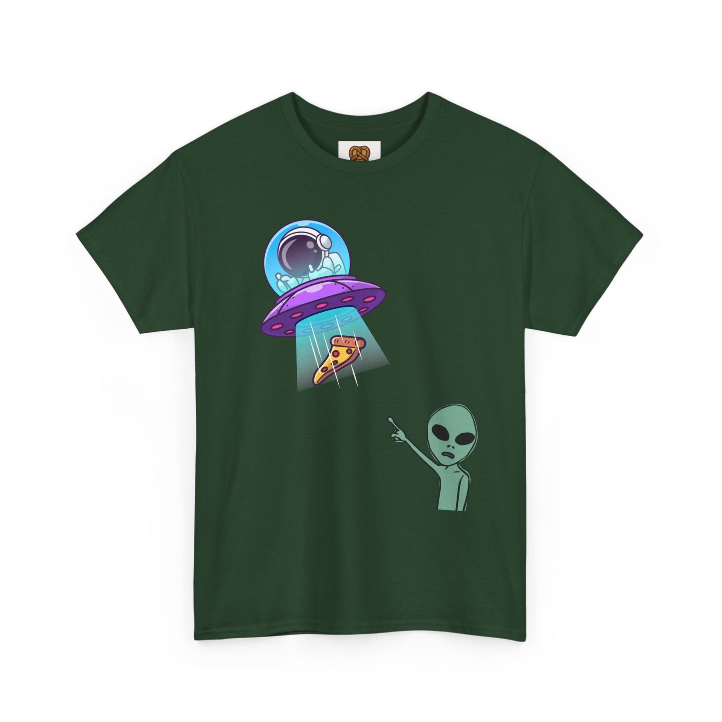 Alien Abduction Pizza T‑Shirt — Funny UFO Graphic Tee