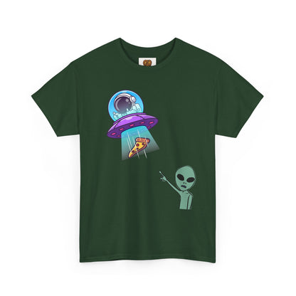 Alien Abduction Pizza T‑Shirt — Funny UFO Graphic Tee