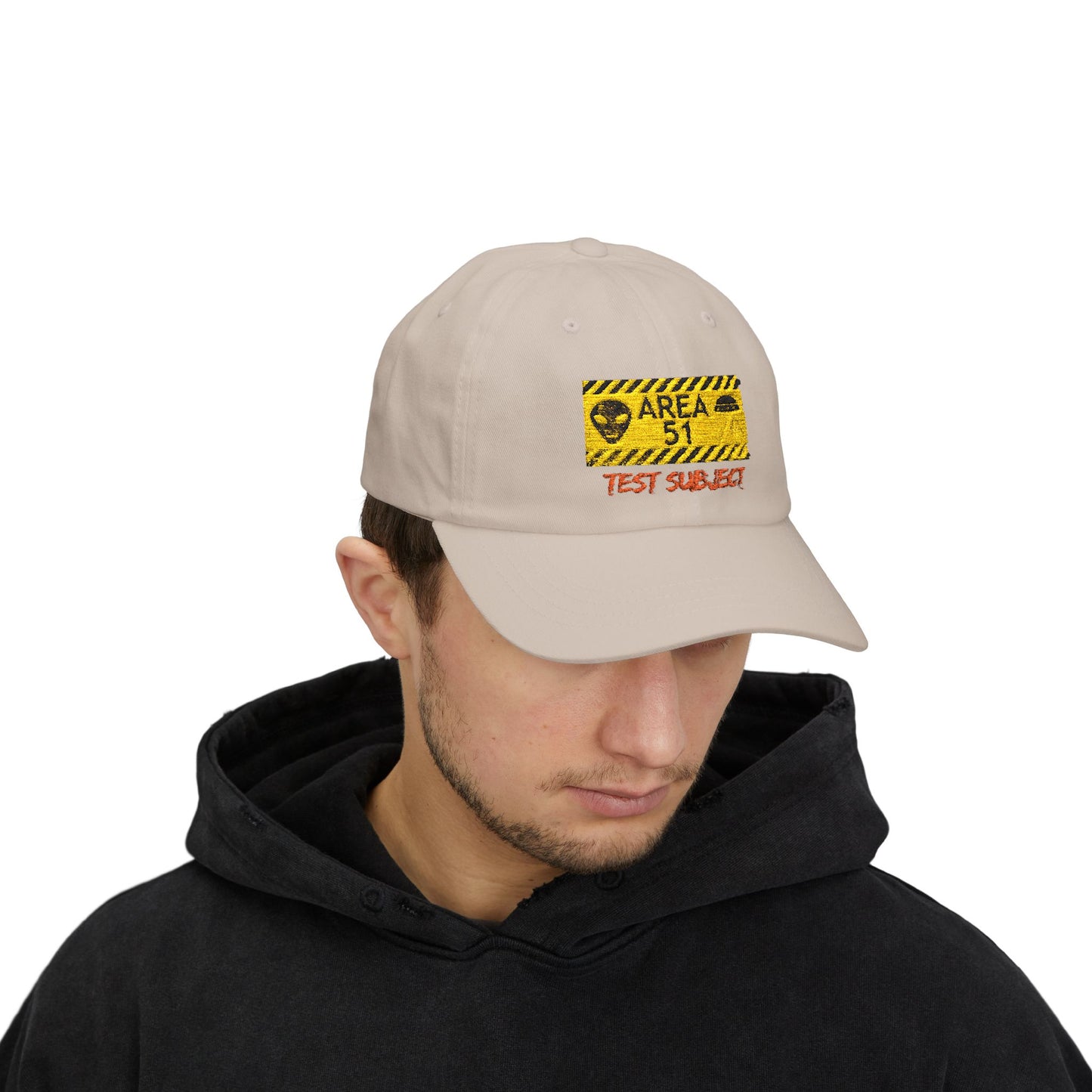 Area 51 'Test Subject' Dad Cap – Alien Warning Embroidered Hat