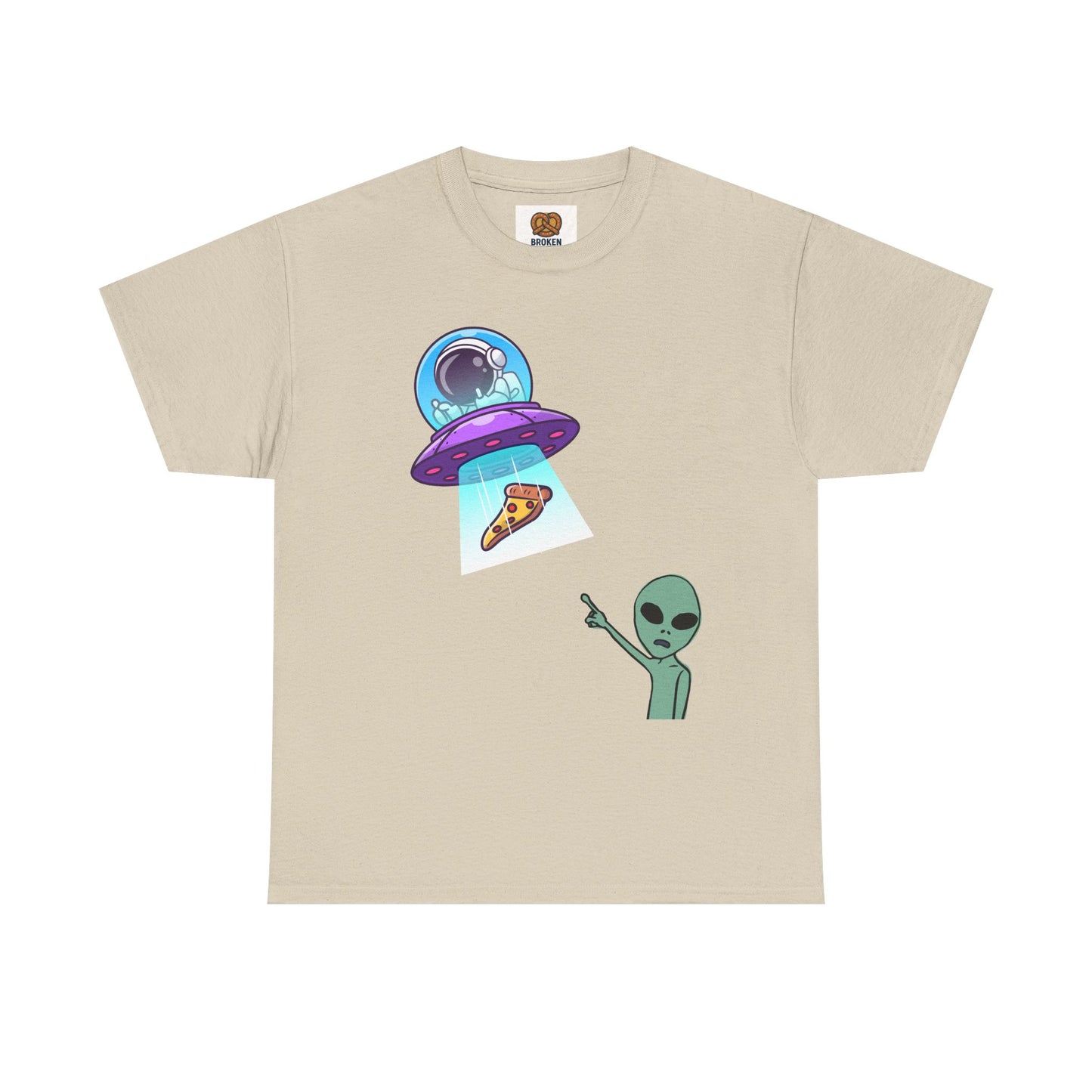 Alien Abduction Pizza T‑Shirt — Funny UFO Graphic Tee