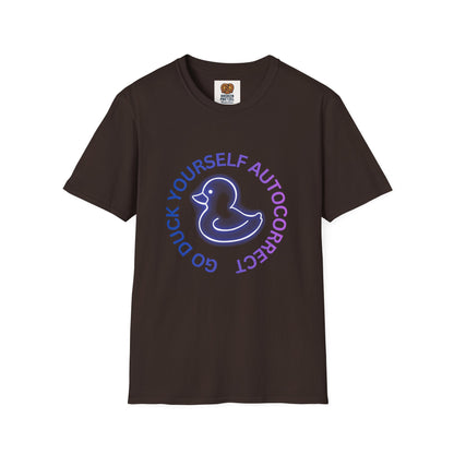 Duck Rubber Duck Graphic Tee — "Go Duck Yourself Autocorrect" Funny Pastel T-Shirt