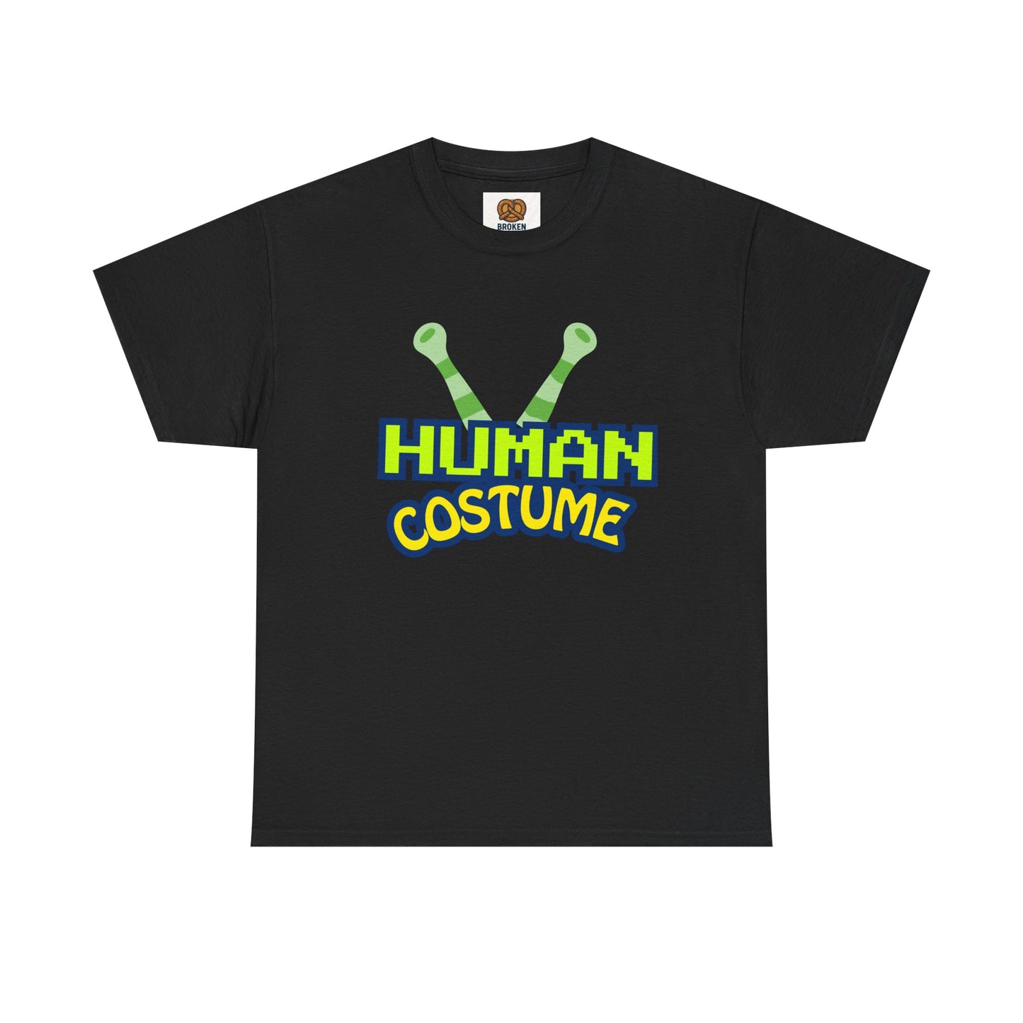 Alien Antenna "Human Costume" T‑Shirt — Funny Sci‑Fi Halloween Tee