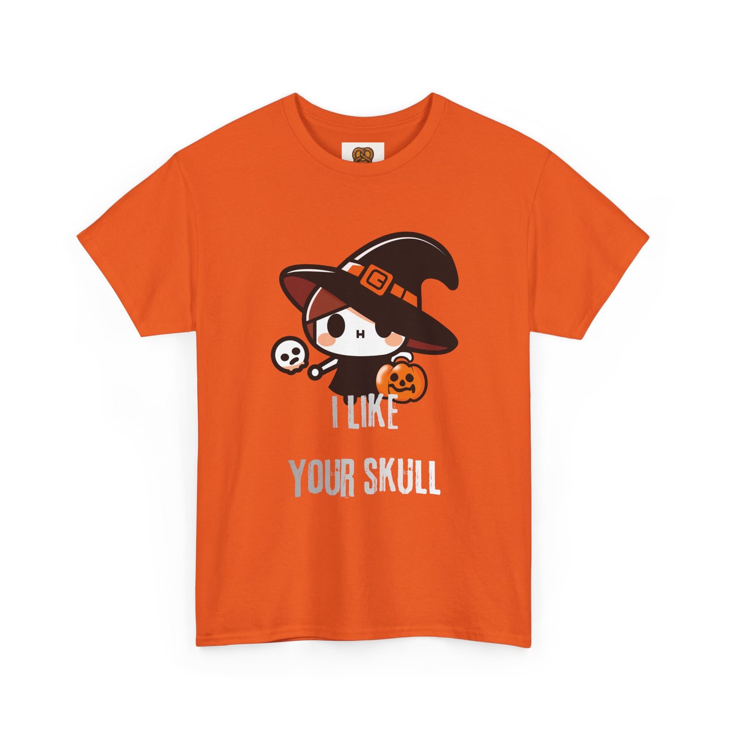 Halloween Witch Skull Tee — "I Like Your Skull" Cute Spooky Graphic T-Shirt