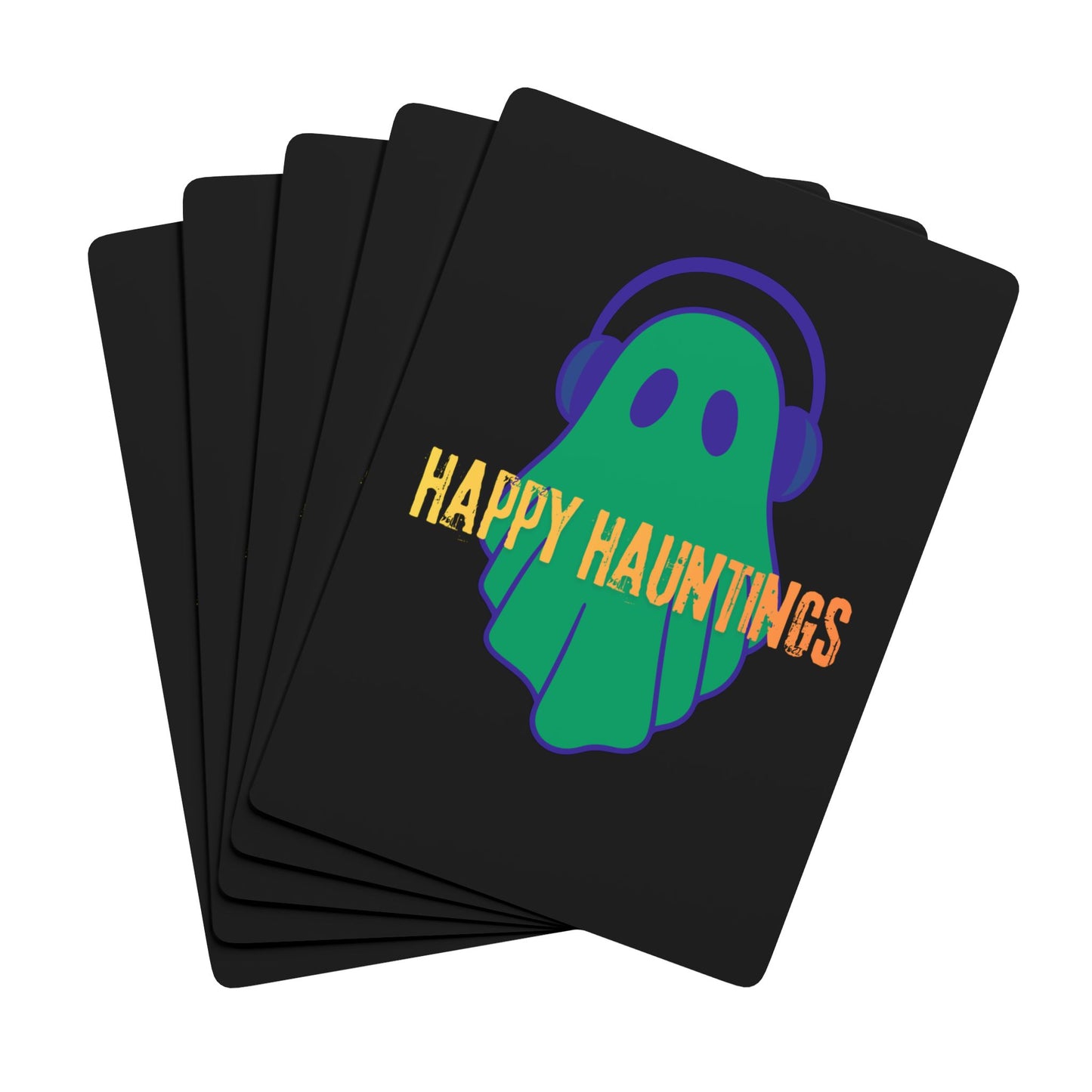 Happy Hauntings Poker Playing Cards — Halloween Ghost Deck