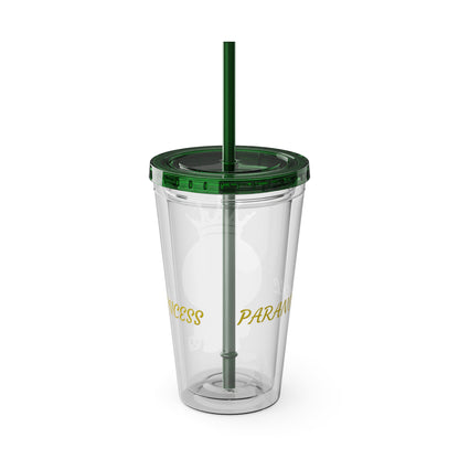 16oz Acrylic Tumbler with Straw — Cute Purple Blue Character 'Paranormal' Drink Cup