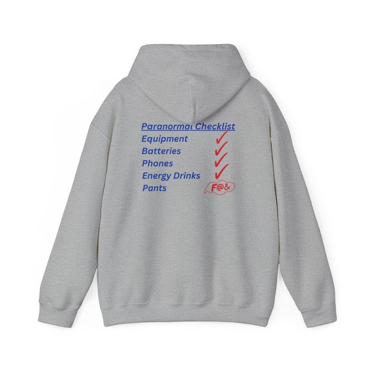 Paranormal Checklist Hoodie — Ghost Hunter Hooded Sweatshirt