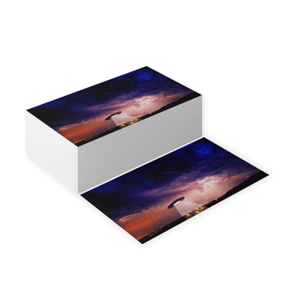 UFO Nightscape Business Cards — Alien Abduction Scenic Cards
