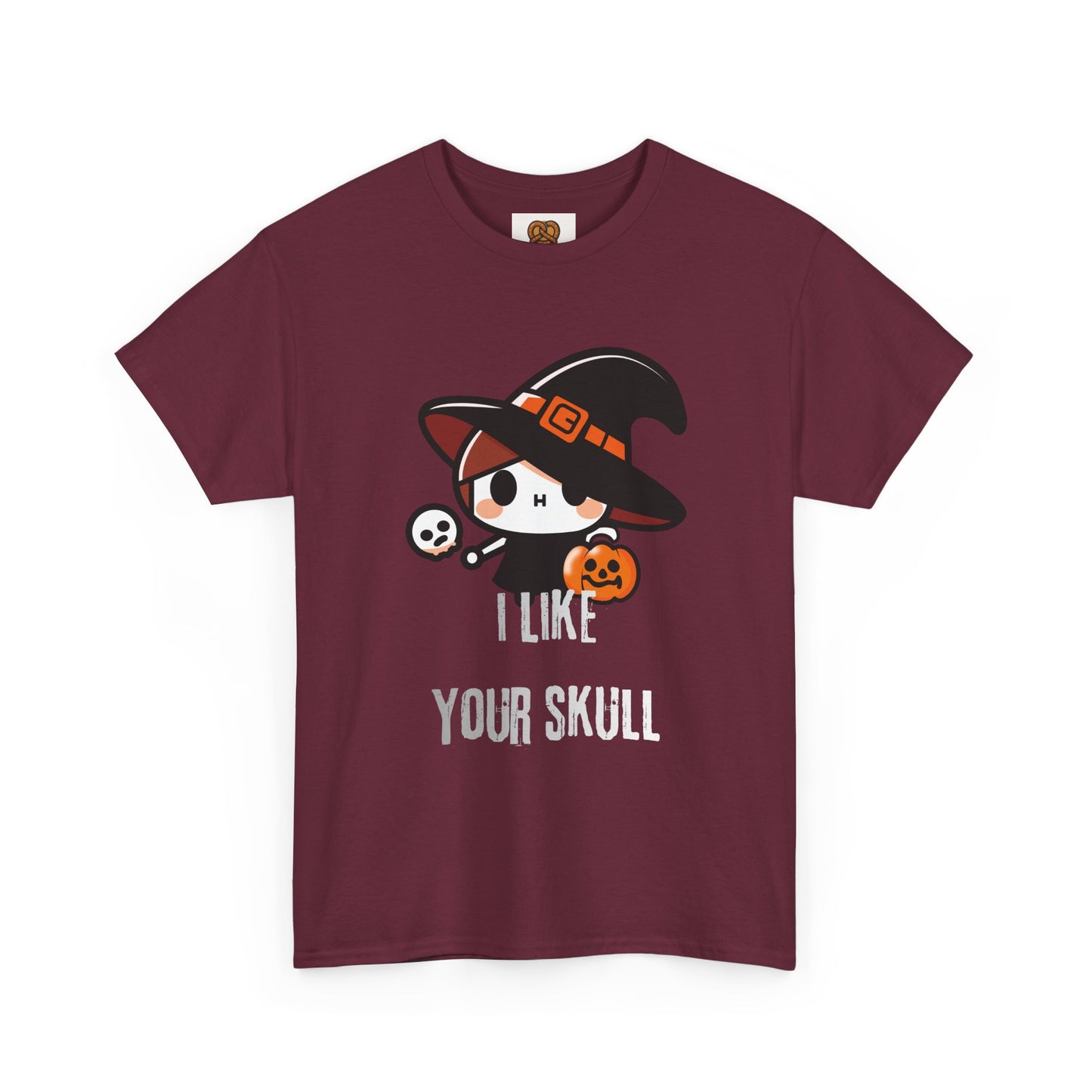 Halloween Witch Skull Tee — "I Like Your Skull" Cute Spooky Graphic T-Shirt