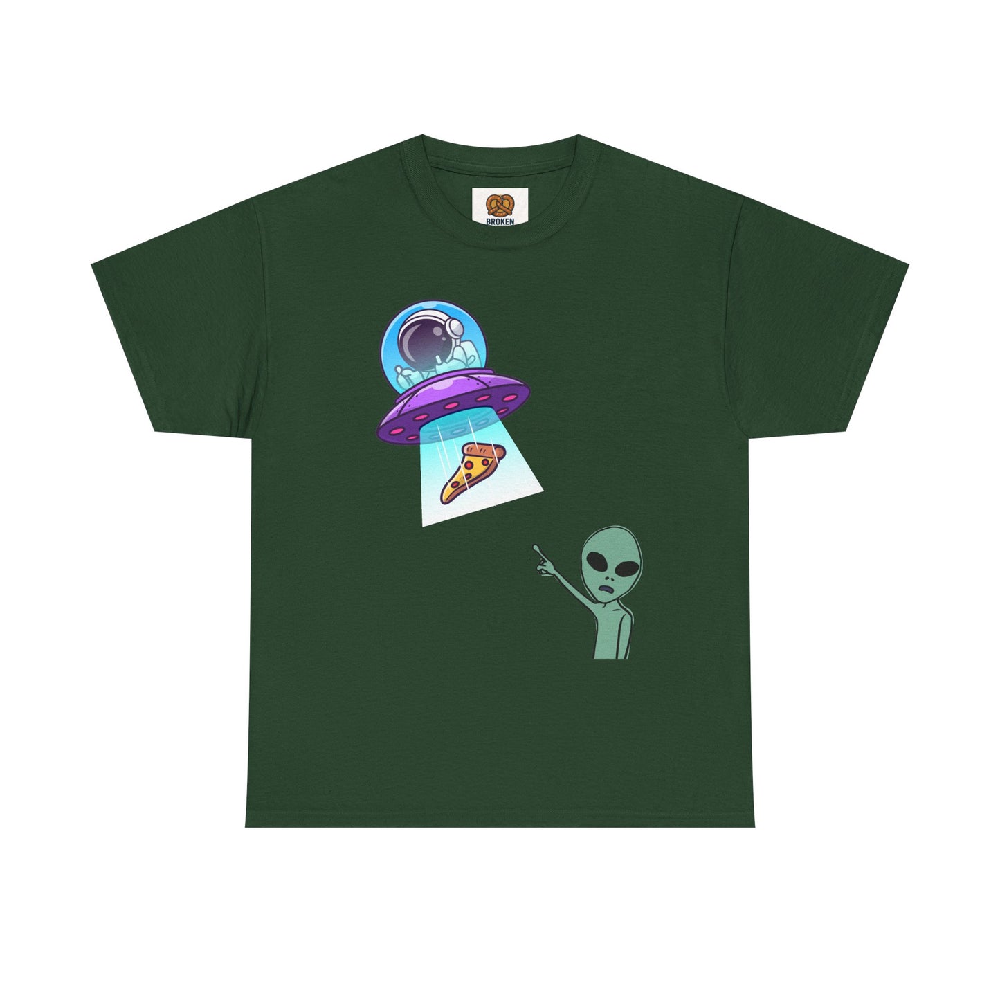 Alien Abduction Pizza T‑Shirt — Funny UFO Graphic Tee