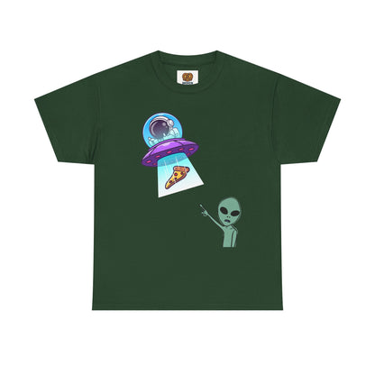 Alien Abduction Pizza T‑Shirt — Funny UFO Graphic Tee