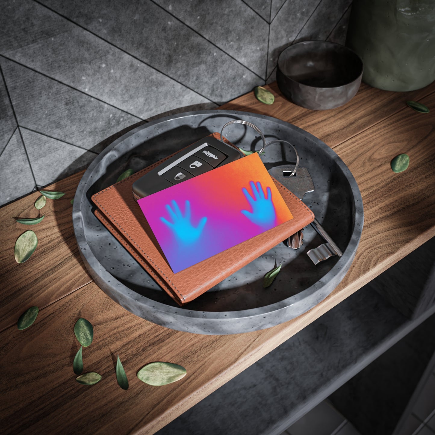 Vibrant Neon Hands Business Cards — Gradient UV Glow Networking Cards