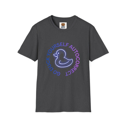 Duck Rubber Duck Graphic Tee — "Go Duck Yourself Autocorrect" Funny Pastel T-Shirt