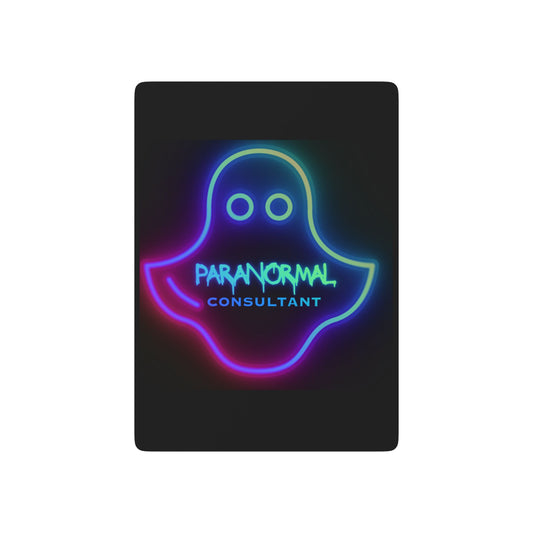 Paranormal Consultant Poker Playing Cards — Neon Ghost Deck for Card Games & Gifts