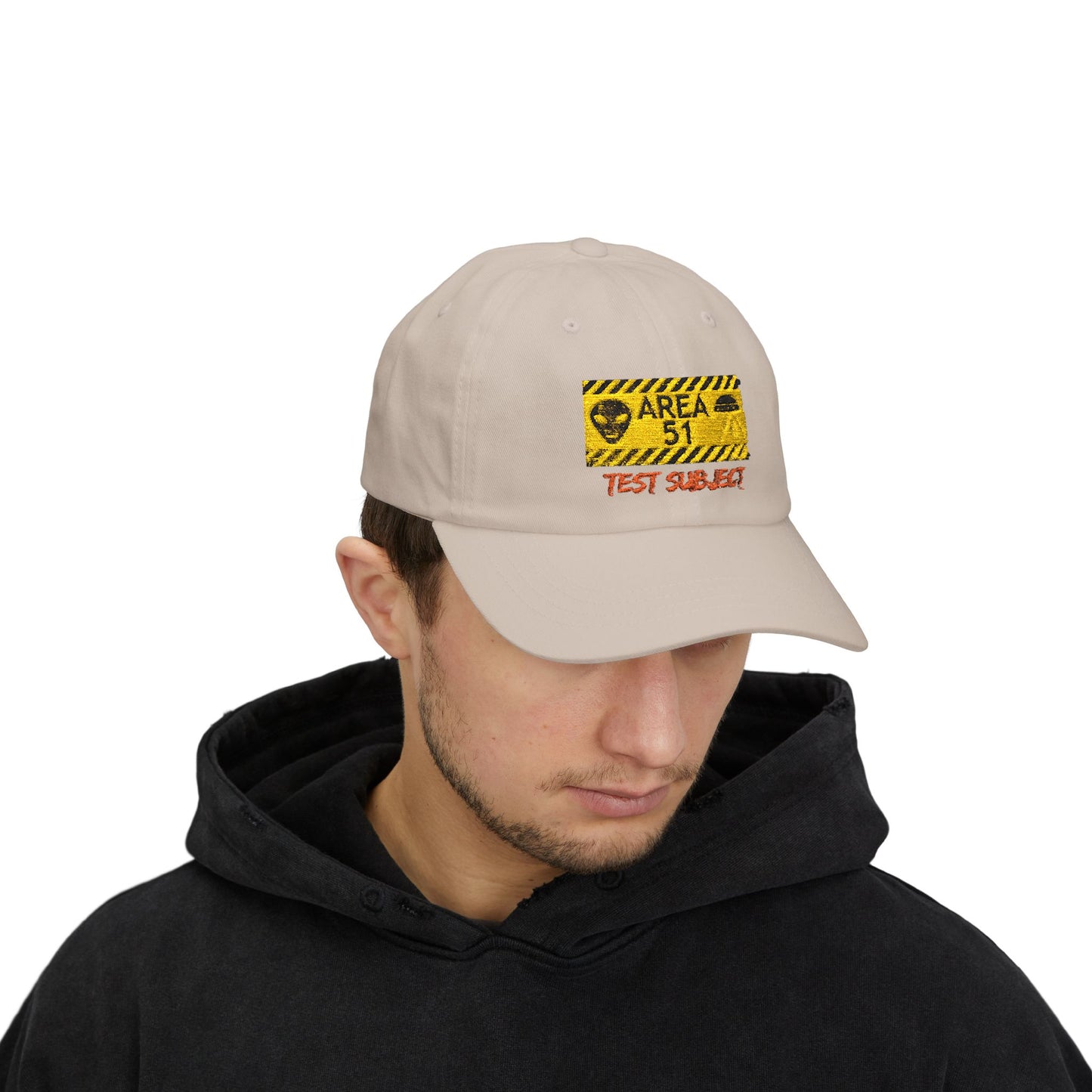Area 51 'Test Subject' Dad Cap – Alien Warning Embroidered Hat