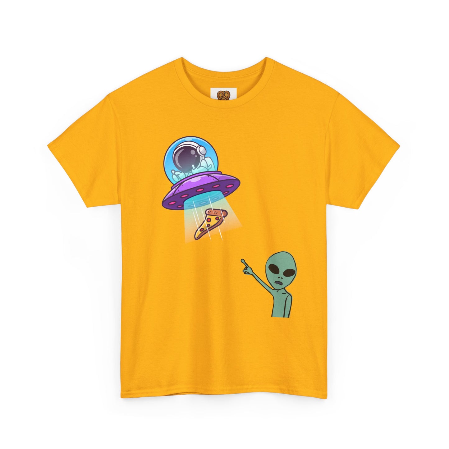 Alien Abduction Pizza T‑Shirt — Funny UFO Graphic Tee